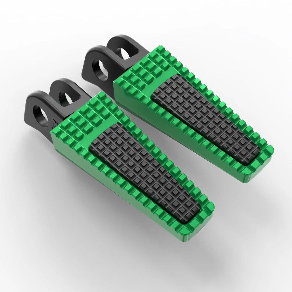 Kawasaki Z650 Anniversary / Z650RS / Z1000SX / ZX-6R / ZX-9R Front Foot Pegs – Adjustable 360° or Straight – CNC Aluminum + Rubber – 7 Colors – $75–$90