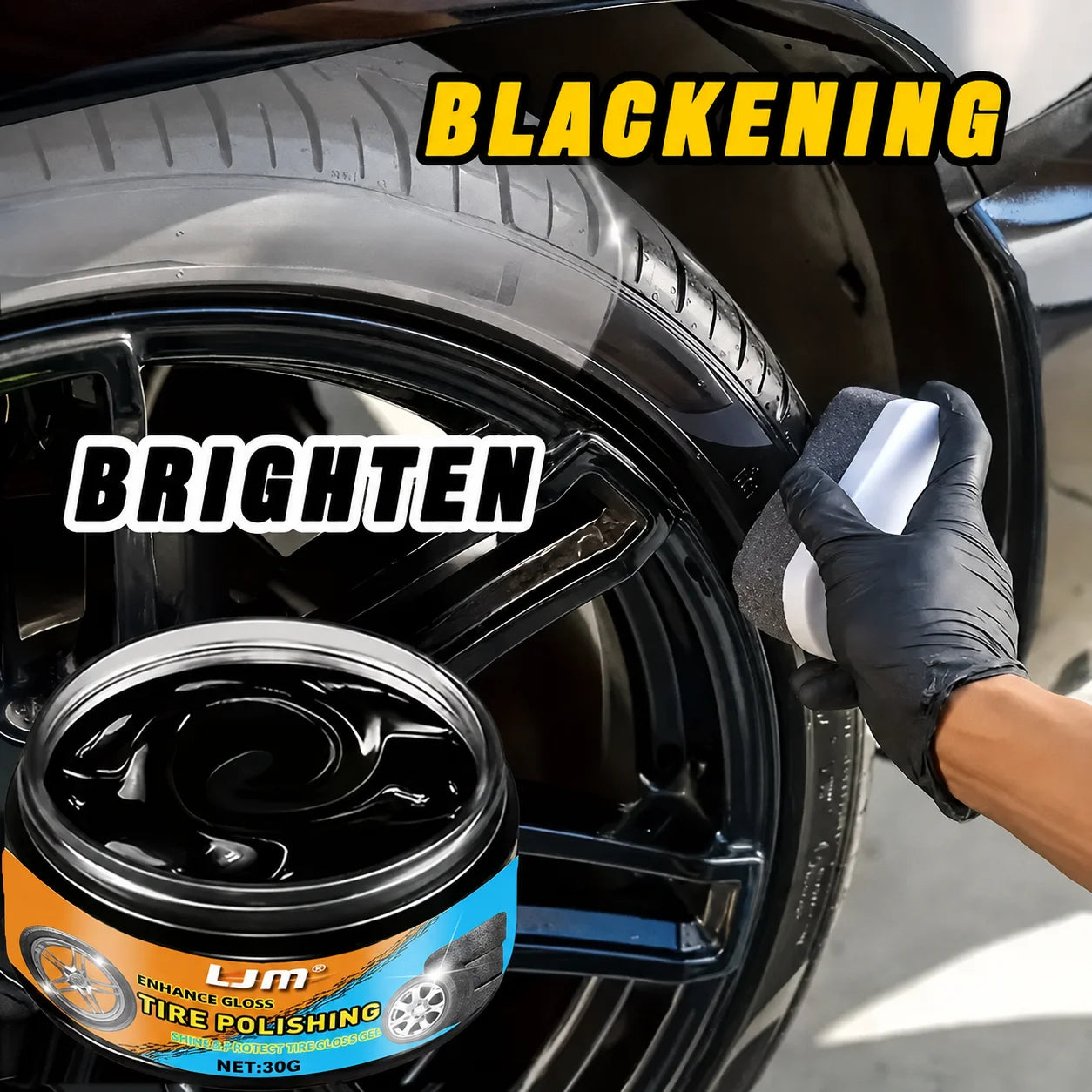 Motorcycle & Car Tire Shine Protection Wax – Plastic Renovator Interior Enhancer Tire Protector Black Gloss Formula – $10