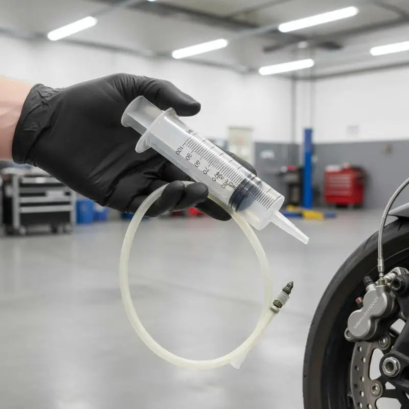 Motorcycle Brake Caliper Bleeder Syringe Tool Kit – Brake Caliper Tools – 100ml Hydraulic Disc Brake Air Bleeding & Fluid Replacement Tool with 26cm Hose & Hook – $12