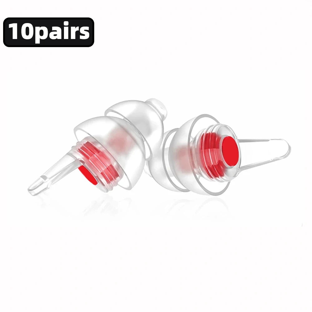 HUAK Quiet-04 Motorcycle Riding Earplugs Reusable High-Fidelity Silicone IPX8 Waterproof for Swimming & Travel – 5 or 10 Sets – Black Blue Red Purple White