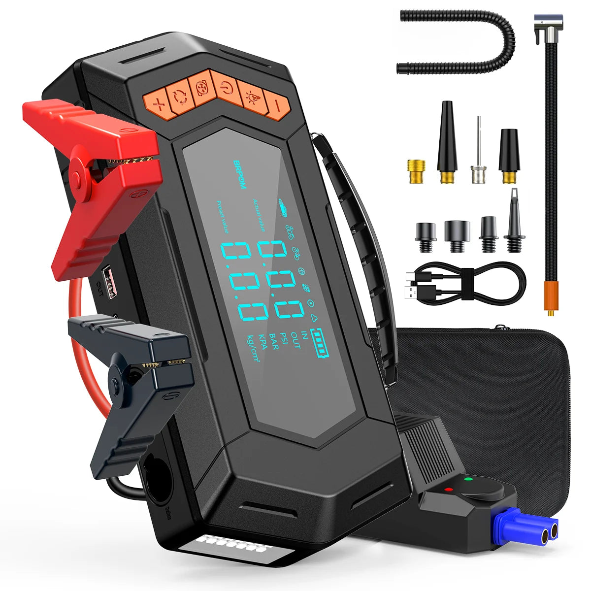 BSMOOM 150PSI Air Compressors Jump Starter Combo 4000A-10000A Portable Car Battery Pack for Motorcycle Car SUV Truck RV