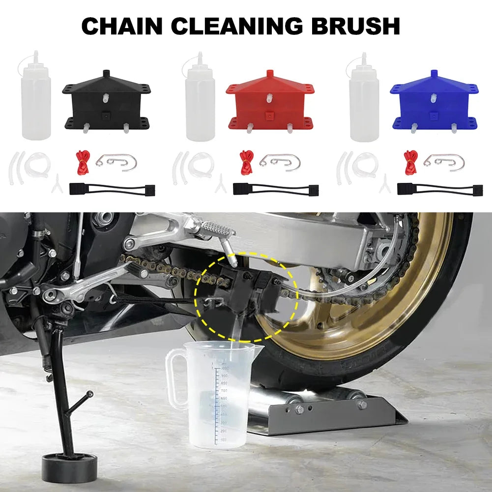 Universal Motorcycle Chain Cleaning Machine Kit Brush Gear Cleaner Tool For Motorbike Chains Lube Device Lubricating Accessory