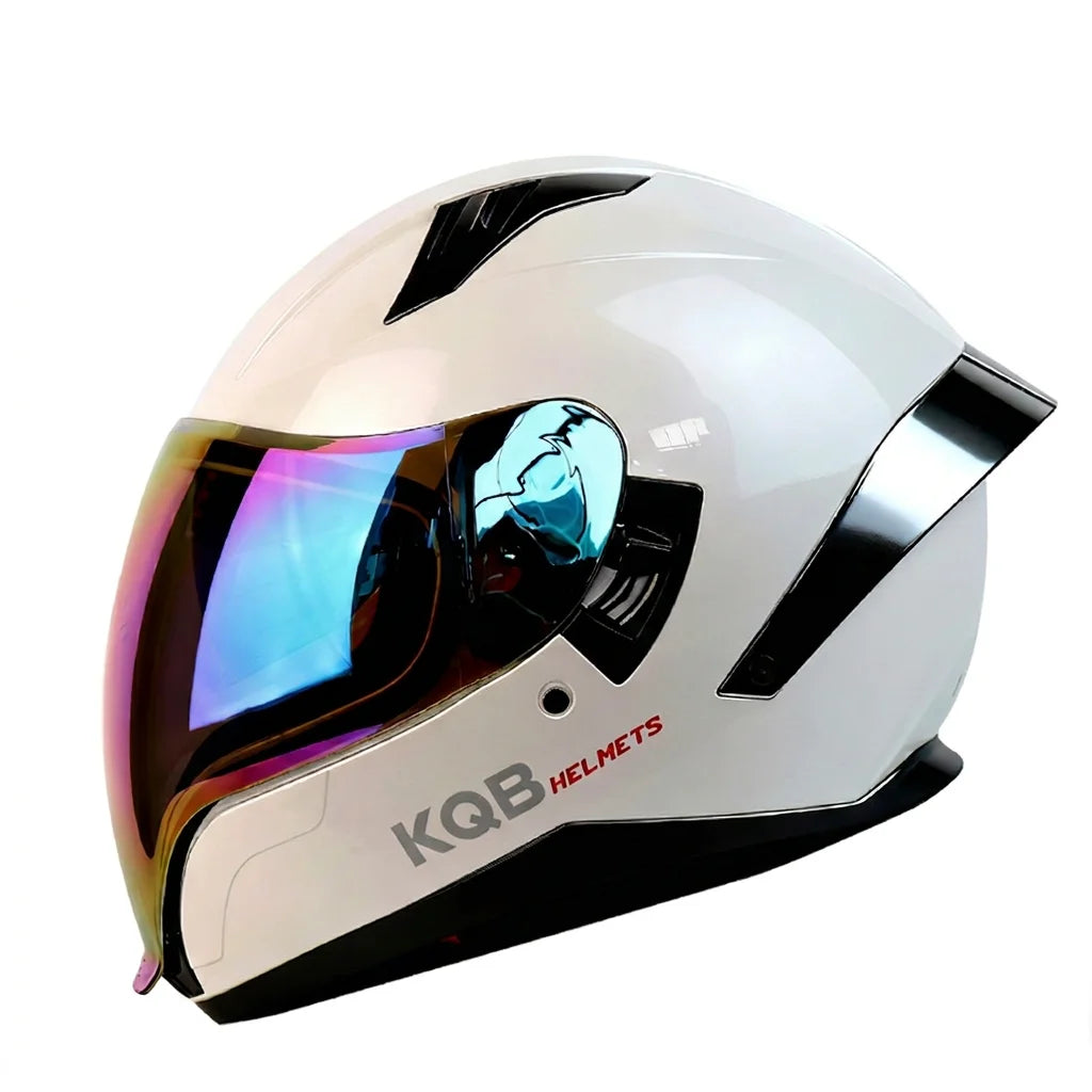 KQB Modular Helmets – Flip-Up Full Face Motorcycle Helmet, Dual Sun Visor & Colorful Lens, All-Season Unisex
