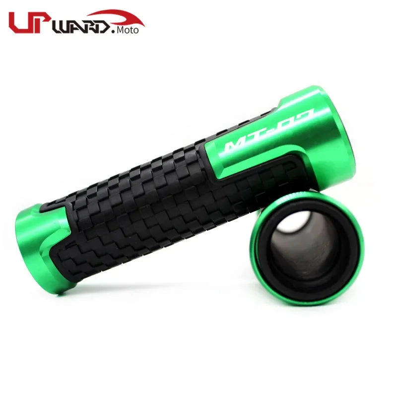 Yamaha MT-07 FZ-07 CNC Billet Aluminum Motorcycle Handlebar Grips 7/8" 22mm Universal Anti-Slip Rubber End Grips for MT07 FZ07 2014 2015 2016 2017 2018 2019 – 7 Colors (1 Pair)
