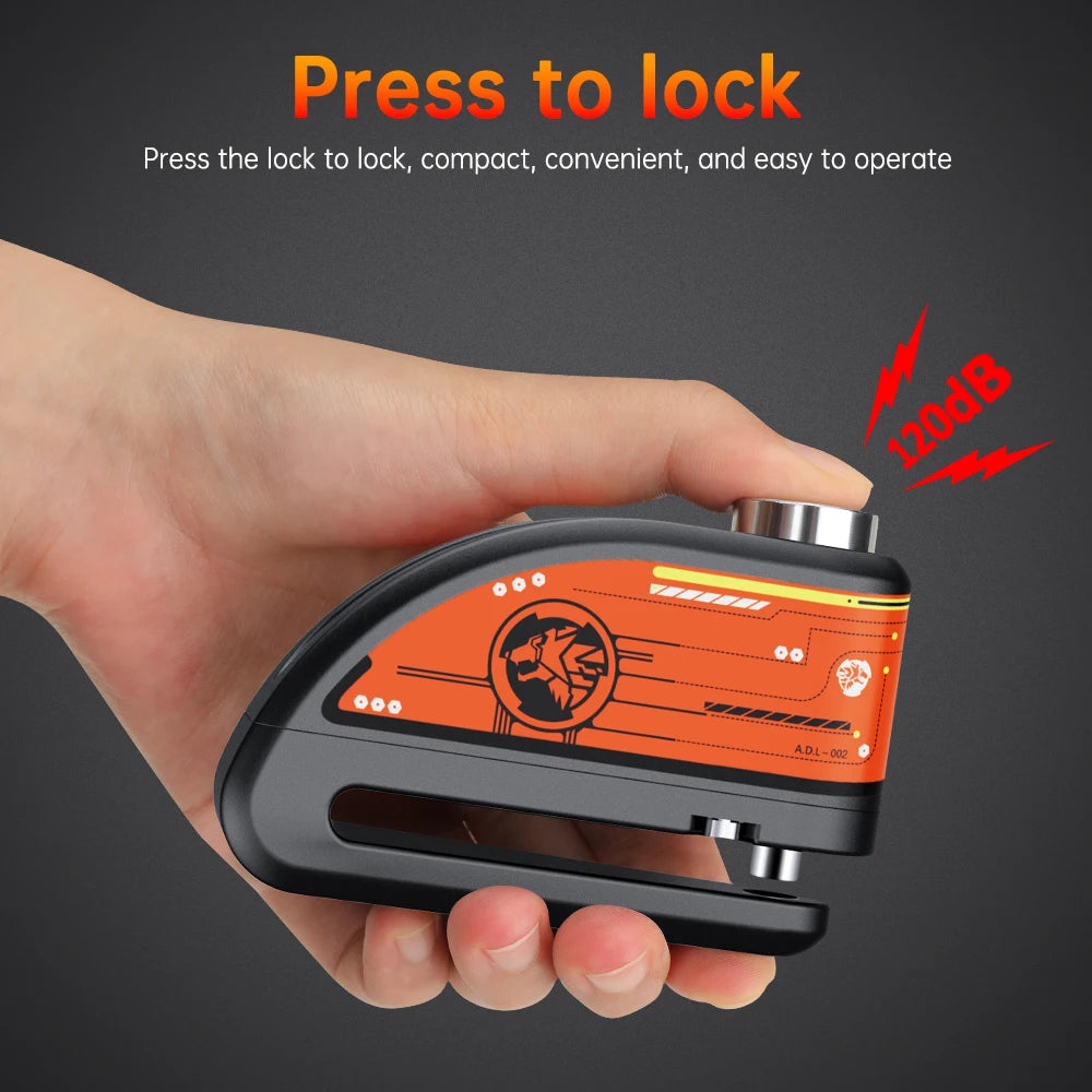 Elecpow Rechargeable Motorcycle Bicycle Scooter Alarm Disc Brake Lock Waterproof Anti-Theft Reminder Cable – 120dB USB-C IP67 7mm 285g CE FCC RoHS – With or Without Rope