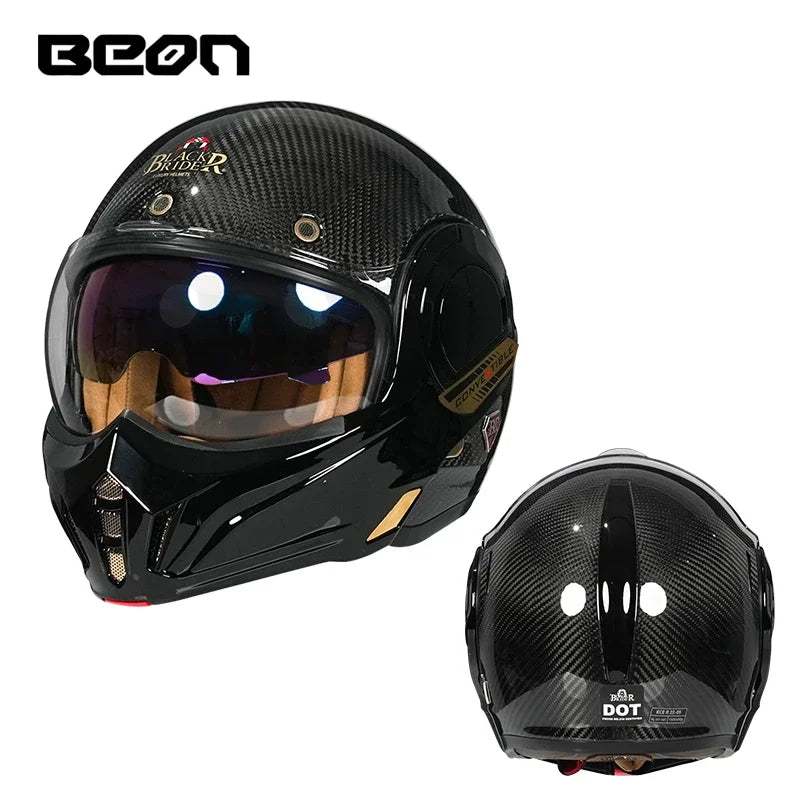 BEON BR70 Modular Helmets – Urban Flip-Up Full Face Motorcycle Helmet for Street & Racing