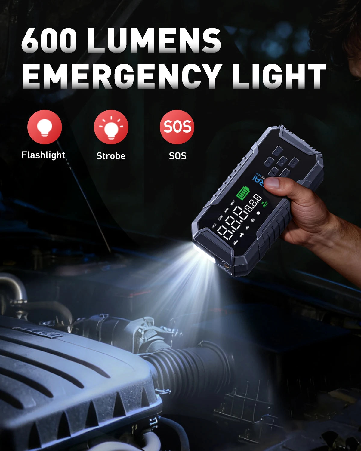 UTRAI BD70 Motorcycle Jump Starter 4000A with 160PSI Air Compressor 16000mAh Portable Power Bank Emergency Battery Booster Starting Device