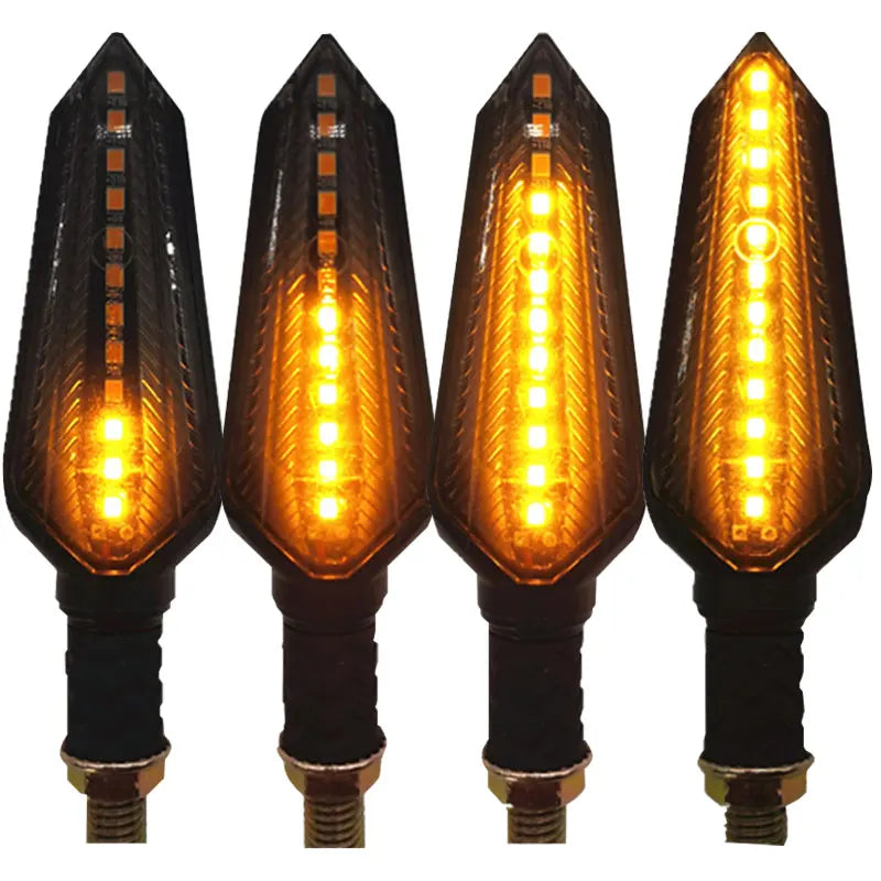 LED Turn Signal Bulbs – E24 Flowing 12-LED Amber Motorcycle Indicators