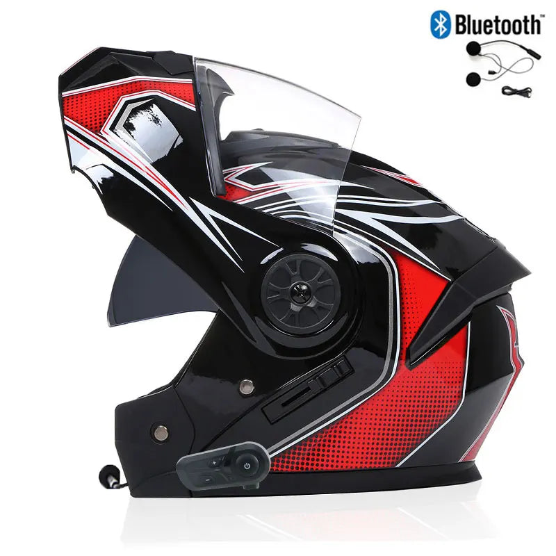 Bluetooth Modular Helmets – DOT Flip-Up Full Face Motorcycle Helmet, Dual Visor for Men & Women