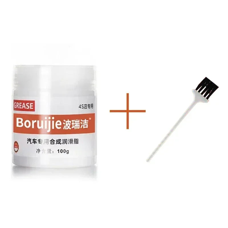 100g White Multipurpose Grease Lubricant – Car Door Hinge Sunroof Track Seat Rail Trunk Lock – Anti-Noise Anti-Rust Anti-Wear – Grease / Grease+Brush / Grease+Brush+Towel – $15