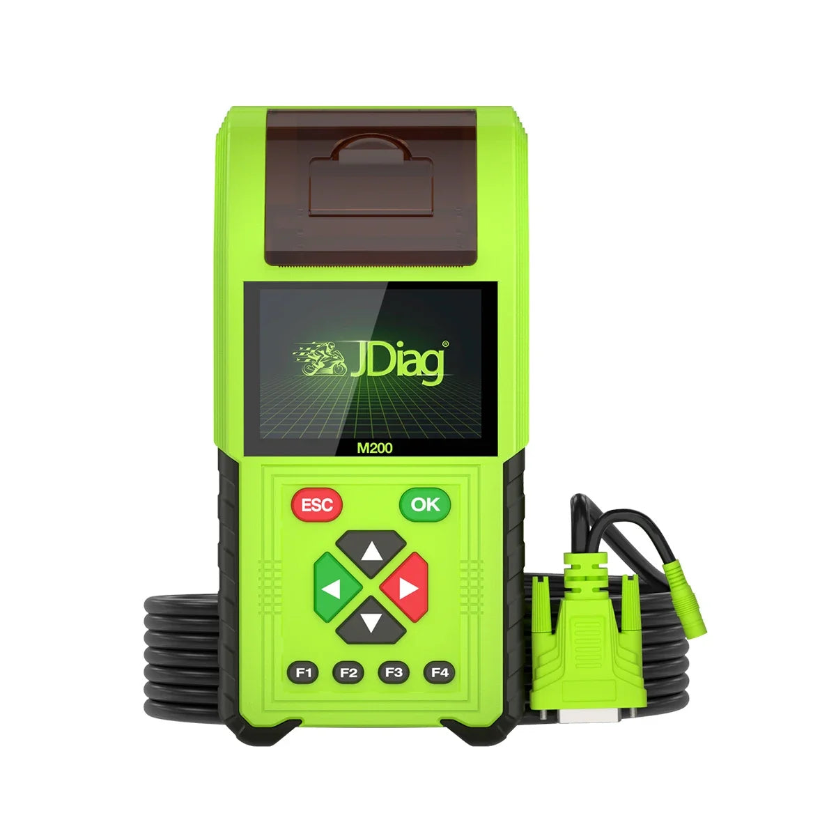 JDiag M200 Professional Motorcycle Diagnostic Scanner – Built-in Printer – 70+ Brands – Signal Simulator – Battery + Injector Test – $235–398