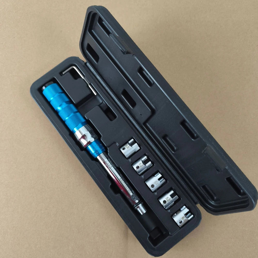 PINTUDY Spoke Torque Wrench – 2–10 Nm – 5 Interchangeable Heads – 10 Sizes 5.0–6.8mm – Motorcycle Spoke Tightening – $106