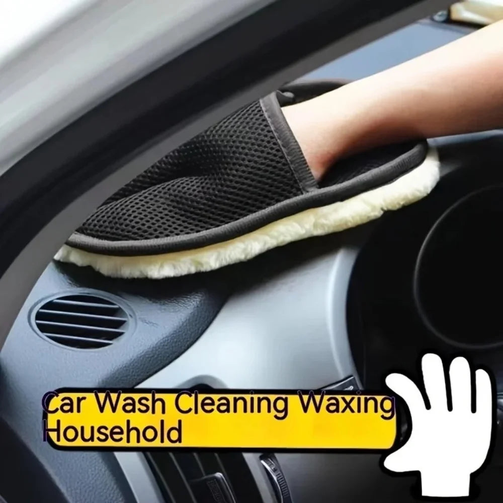 Car Cleaning Washing Gloves - black