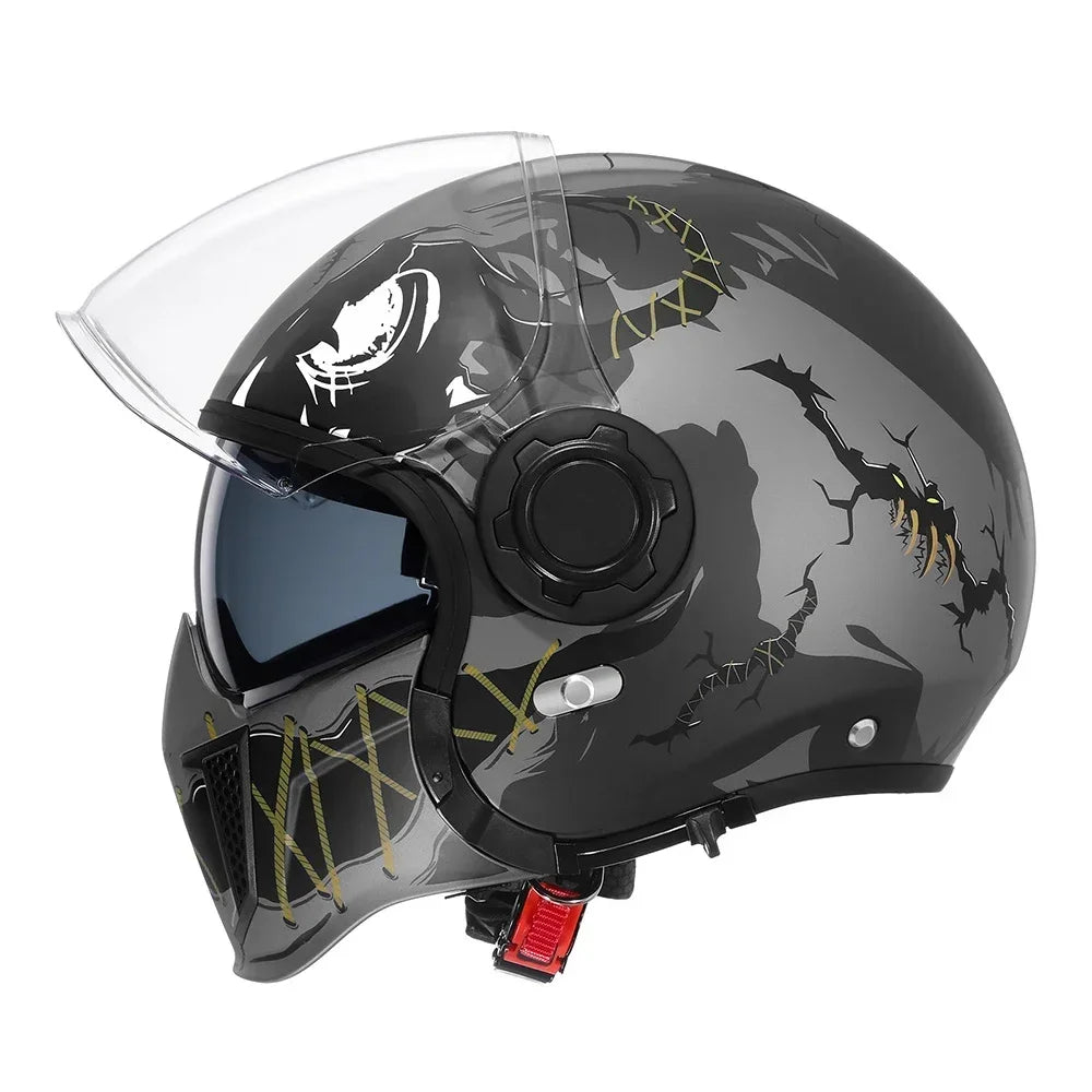 Retro Modular Helmet with DOT ECE Certification