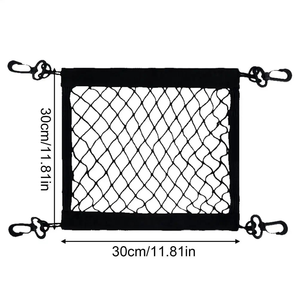 Motorcycle Net Cargo High Elastic Polyester Cargo Bungee Net with 4 Hooks Thickened Motorcycle Net Secure Easy Installation