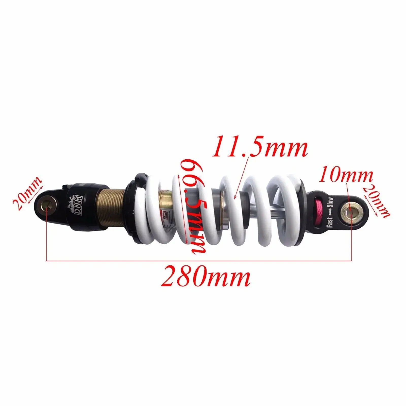 TDPEO 850lbs DNM 280mm 11" Rear Shock Absorber motorcycle mtb for Pit Dirt Trail Bike ATV Quad Apollo Shock Relief Protection