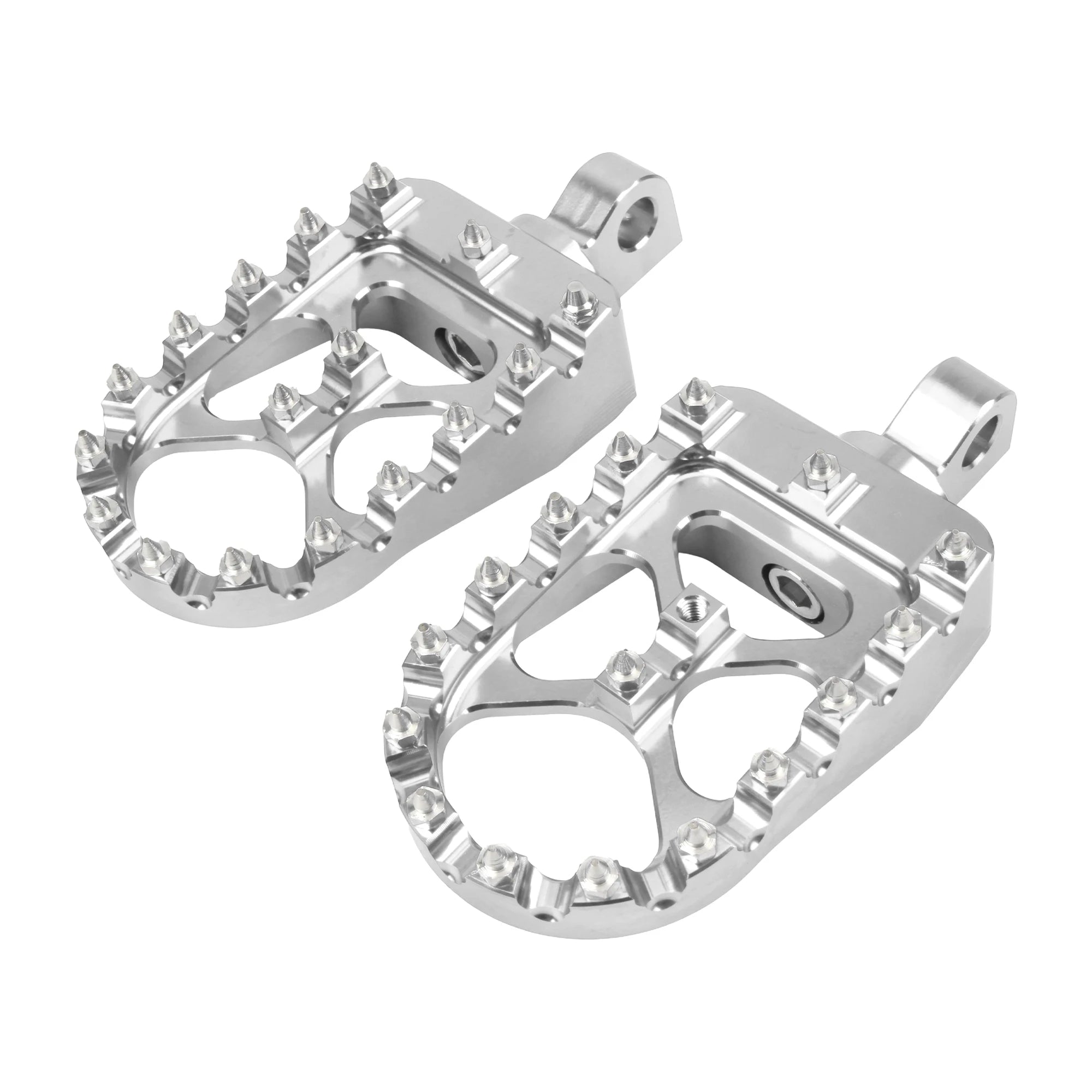 Harley-Davidson Wide Fat Foot Pegs – 360° Rotatable – Dyna / Fat Bob / Softail / Sportster / Street Bob – CNC Aluminum + Stainless Steel – 57mm Wide – 5 Colors – $51