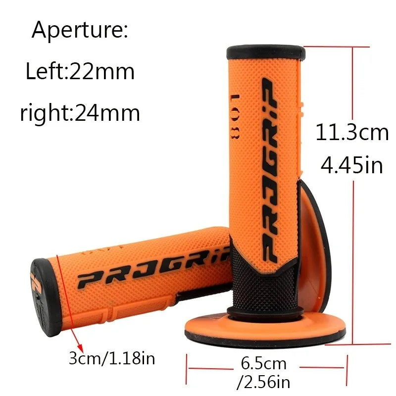 Motorcycle Handlebar Grips Universal Left 22mm Right 24mm 7/8" Rubber Tacky Gel Anti-Slip Vibration Reduction Off-Road Hand Grips Direct Install for Motorcycle ATV Motocross Dirt Bike – 7 Colors