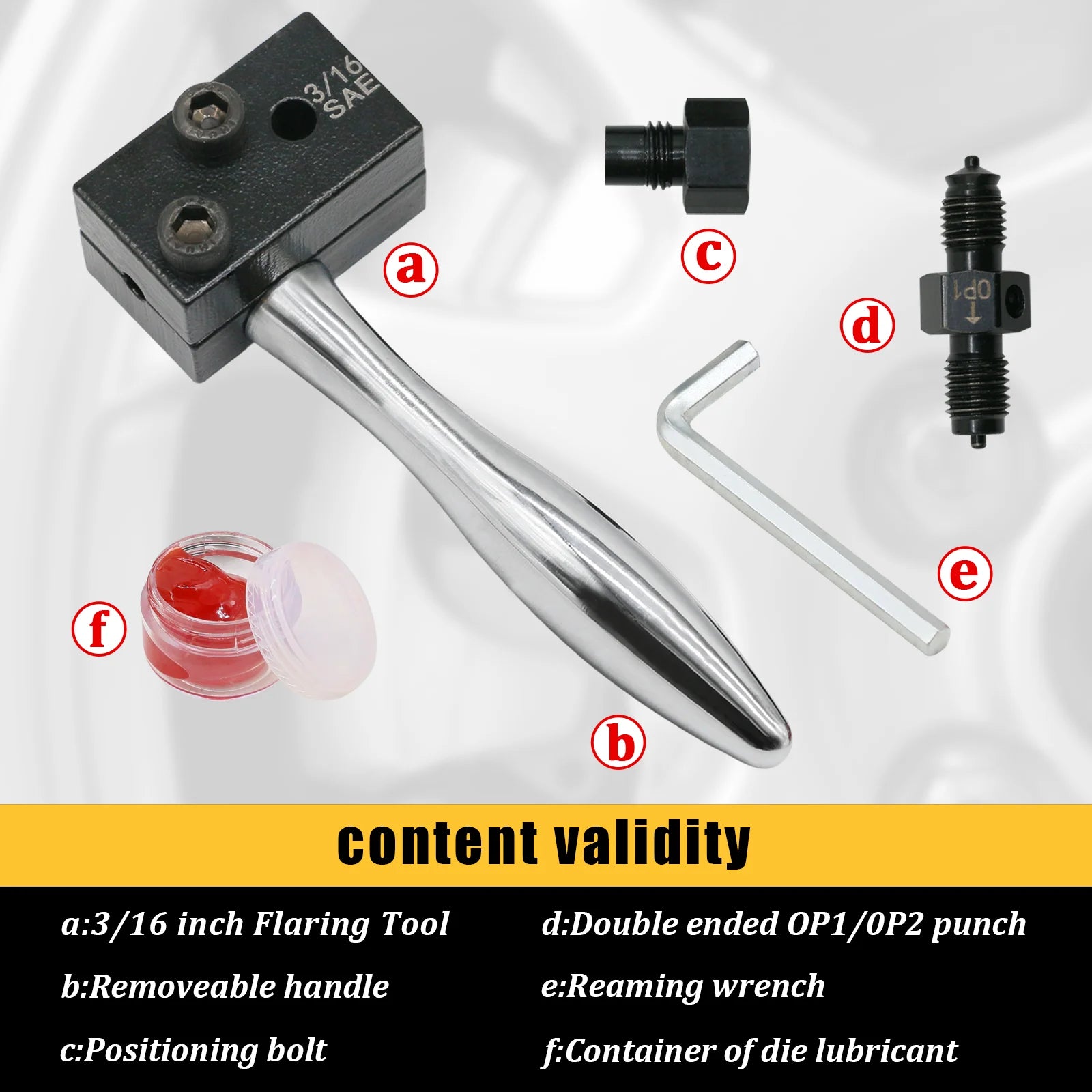 3/16" Brake Line Double Flaring Tool – Brake Line Tools – Handheld 45° SAE or DIN Double Flare Tool for Motorcycle Automotive and Truck Brake Line – 629g – $25