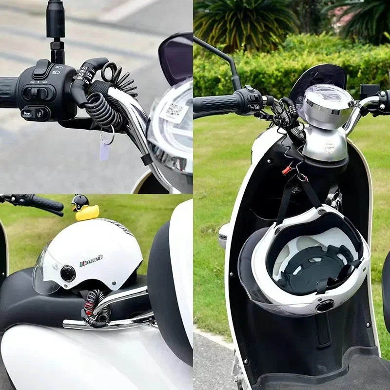 1PC Universal Helmet Password Wire Lock | Anti-Theft Security Lock for Motorcycle/E-Bike/Mtb/Road Bike/Bicycle