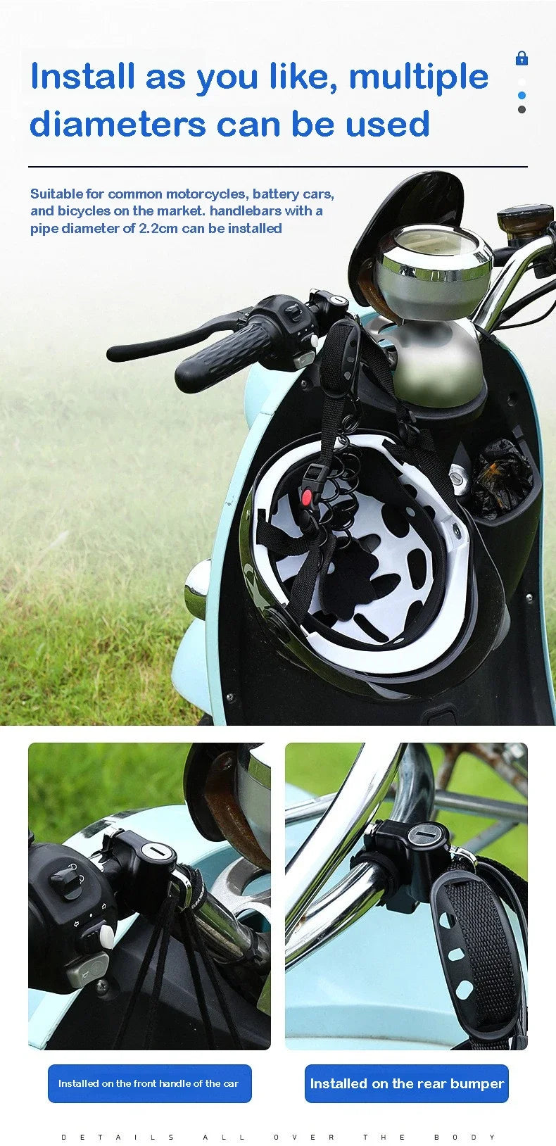 Motorcycles Helmet Lock Anti-theft Helmet Lock Handlebar Mount Motorcycle Electric Motorbike Security Lock Accessories