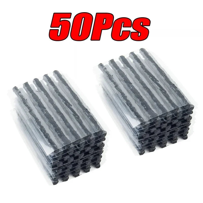 5–50Pcs Tubeless Tyre Puncture Repair Rubber Strips – Car Motorcycle Truck Vacuum Tire Repair – 100×6mm Butyl Rubber – $14
