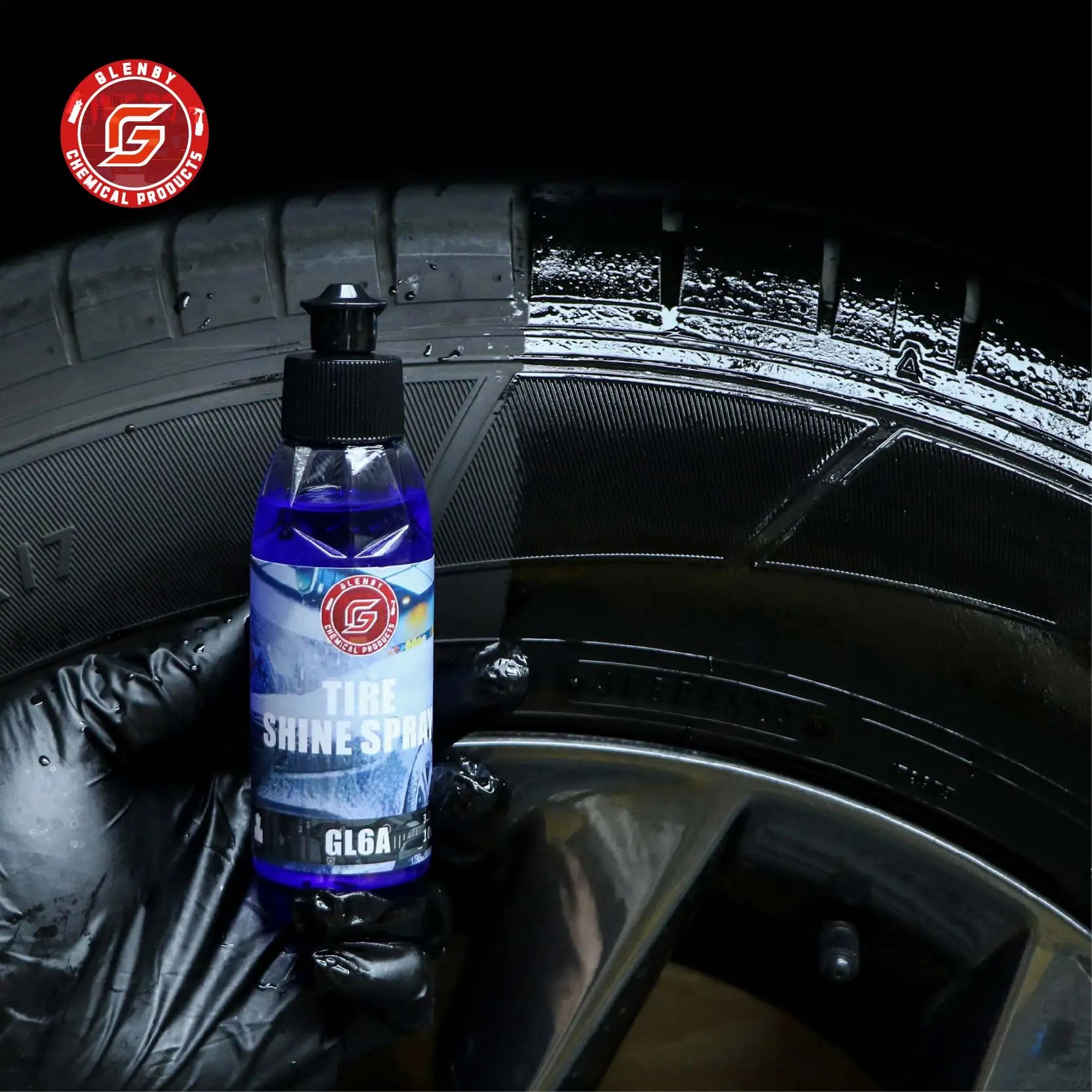 Glenby GL6A Tire Shine Spray – Wet Black Glossy Finish with One Quick Spray – 100ml / 200ml / 300ml / 500ml – $12–40