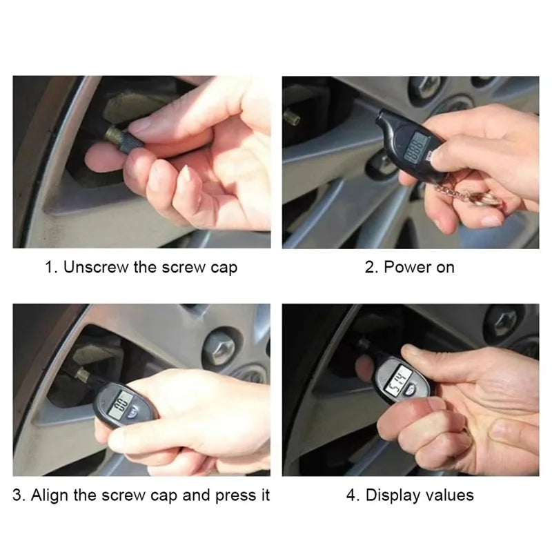 Digital Tire Pressure Gauge – LCD Display Tire Pressure Tester with Safety Alarm