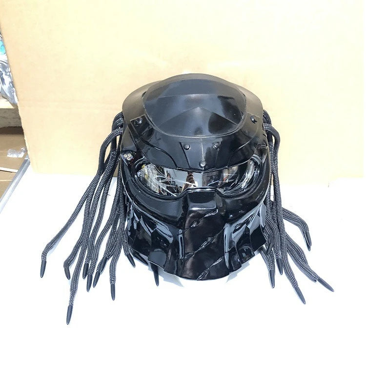 Carbon Fiber Helmets – Predator Full Face Motorcycle Helmet, DOT & ECE Certified, Retro Racing Design