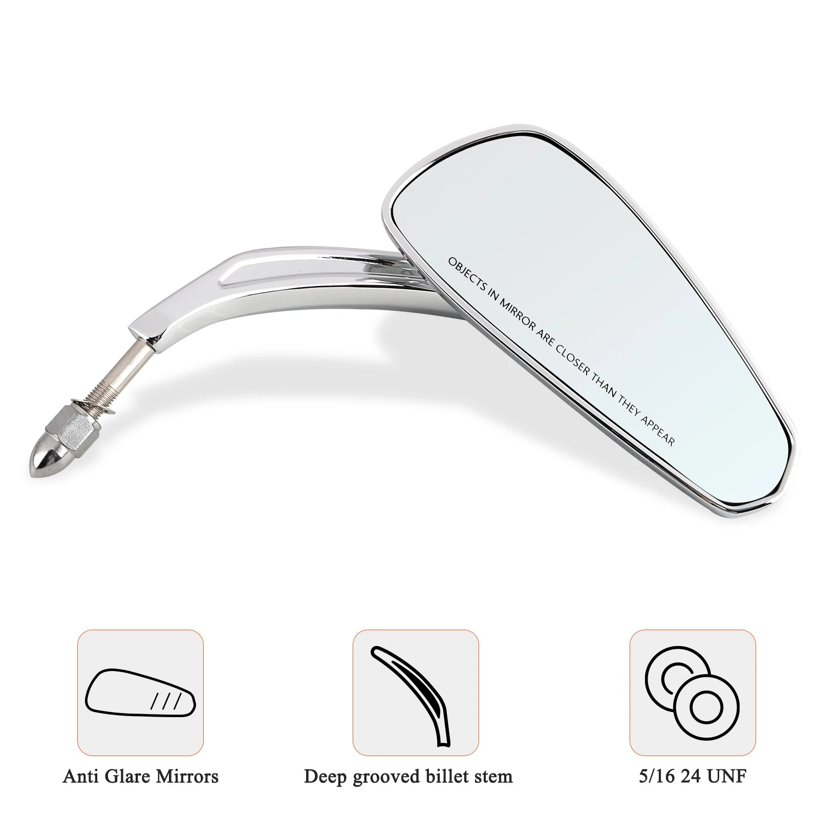 WOWTK Harley-Davidson 360° Adjustable Handlebar Rearview Mirror Pair 5/16" 24 UNF for Touring Sportster Softail Dyna Road King Electra Glide Fat Boy 1982-2026