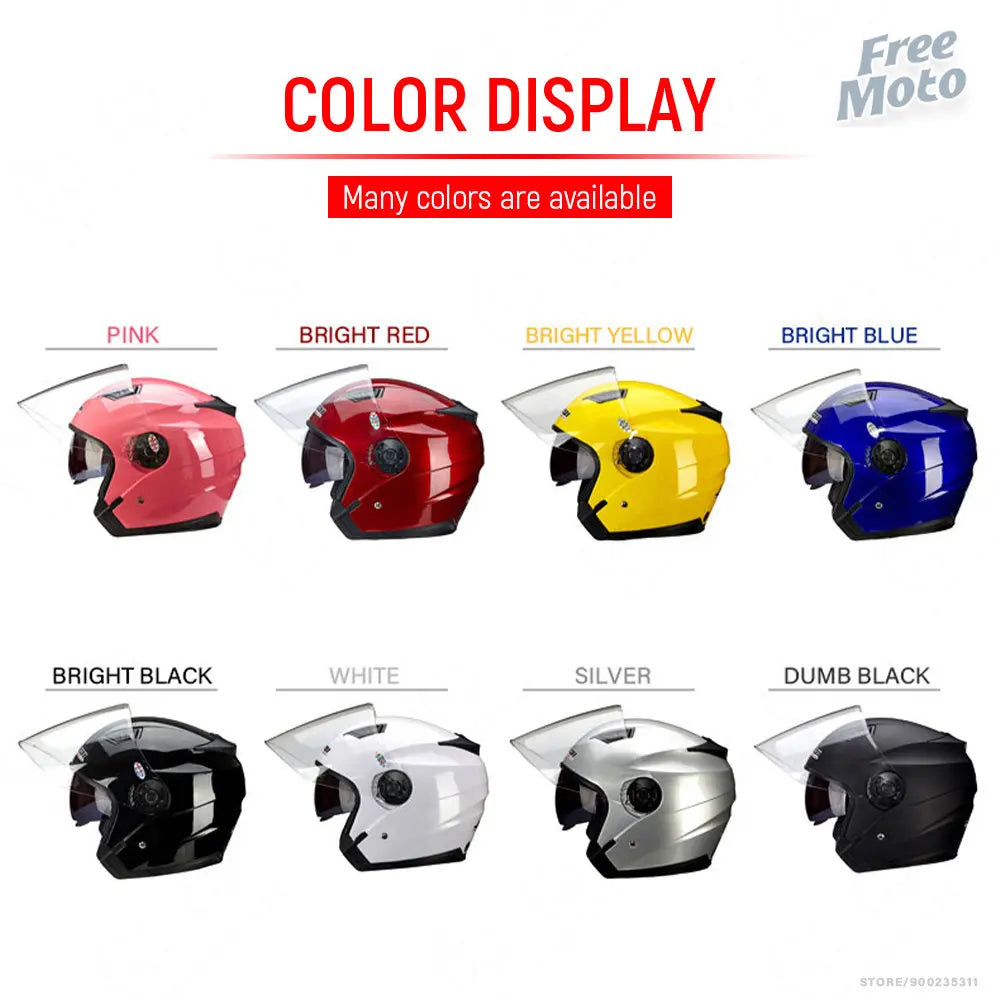 Double Lens Motorcycle Half Helmets