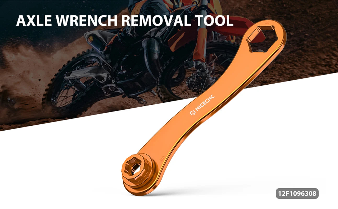 NICECNC Axle Removal Tool + Spark Plug Insert – 17 / 27 / 30mm – KTM / Husqvarna / GasGas 2023–2024 – Billet Anodized Aluminum – from $24