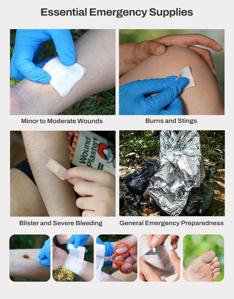 RHINO RESCUE Outdoor Travel First Aid Kit, Lightweight, Portable and Waterproof, Suitable for Hiking, Climbing, Car and Cycling