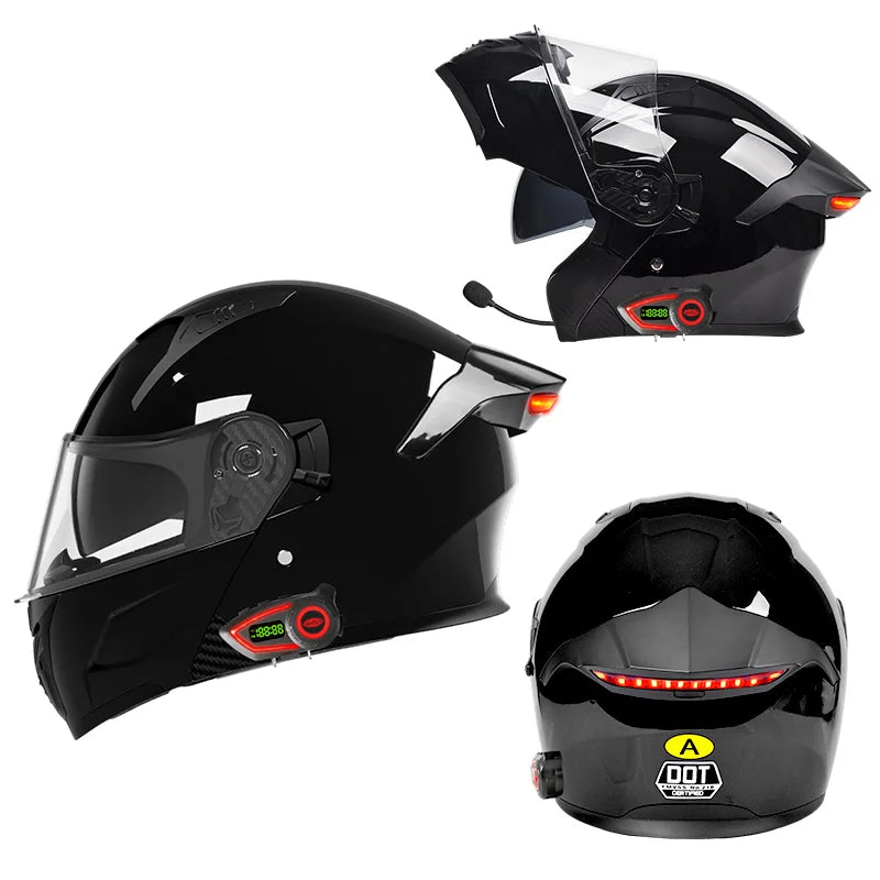 Modular Helmets – DOT Approved Bluetooth Motorcycle Helmet, Dual Visor & LED Tail Light