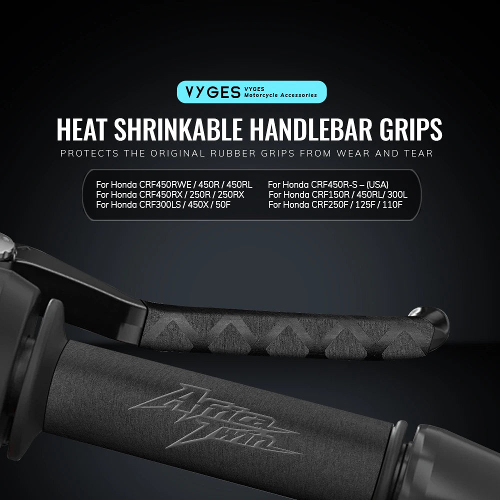 Honda CRF1100L / CRF1000L Africa Twin / NC750X / XL650 / XL750 Transalp / CB500X / NX500 / NX400 / XR650L VYGES Heat Shrinkable Handlebar Grip & Brake Clutch Lever Cover – 10 Variants – $10