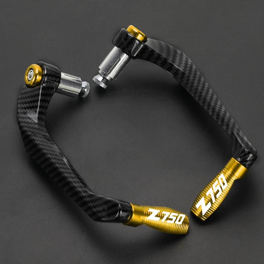 Kawasaki Z750 2007–2010 Brake & Clutch Lever Hand Guard Protector – CNC Aluminum + Carbon Fiber – 22mm – 8 Colors – $28