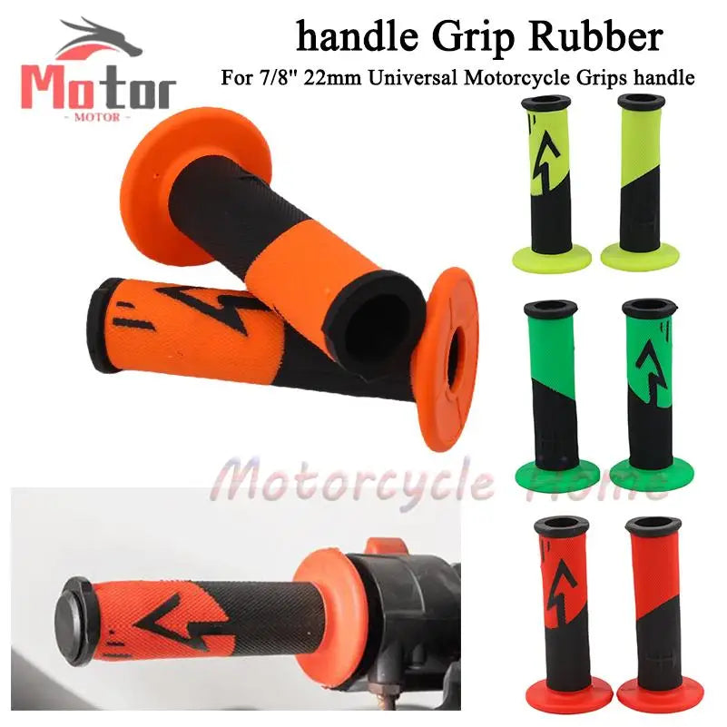 Kawasaki Universal Motorcycle Handlebar Grips 7/8" 22mm Rubber Hand Grips for Kawasaki ZX6R ZX7R ZX10R ZX12R ZX14R KX 65 85 125 250 KLX 125 250 – 4 Colors (1 Pair)