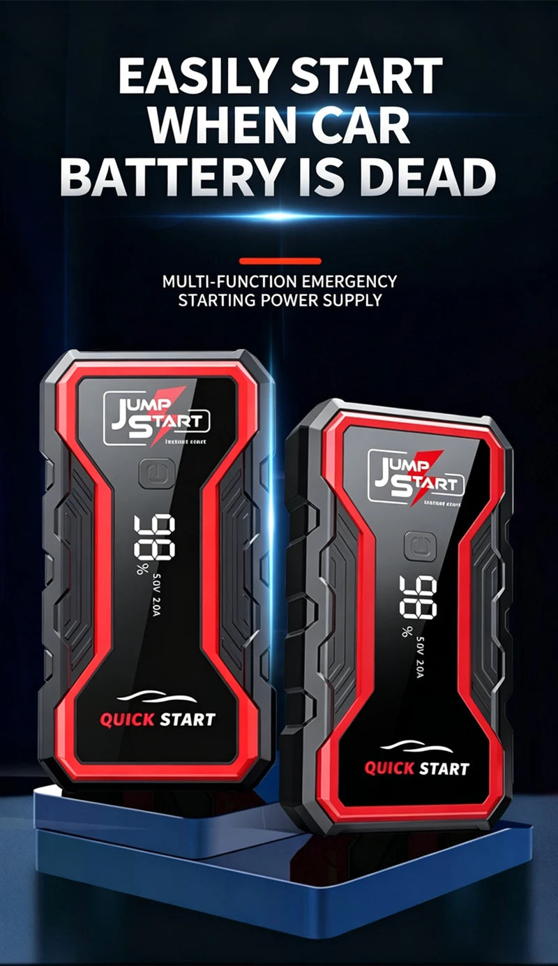 1800A Jump Starter Power Bank Portable Car Battery Booster 12V Auto Emergency Starting Device for Motorcycle Car Truck