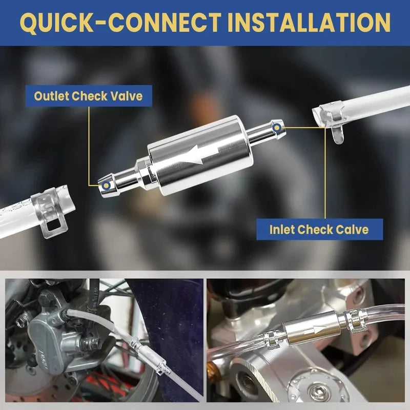 Brake Fluid Bleeder Hose Kit with One-Way Check Valve – Non-Return Brake Bleeding Tube with Hose Clamps – Brake Bleeding Tools for Car Motorcycle Vehicle – 1 / 2 Set – $14