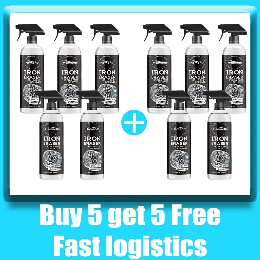 Car Wheel Rust Remover Spray 120ml – Fast-Acting Cleaner for Alloy Rims & Tire Stains – pH-Balanced – 1pc / 3pc / 5pc / 10pc