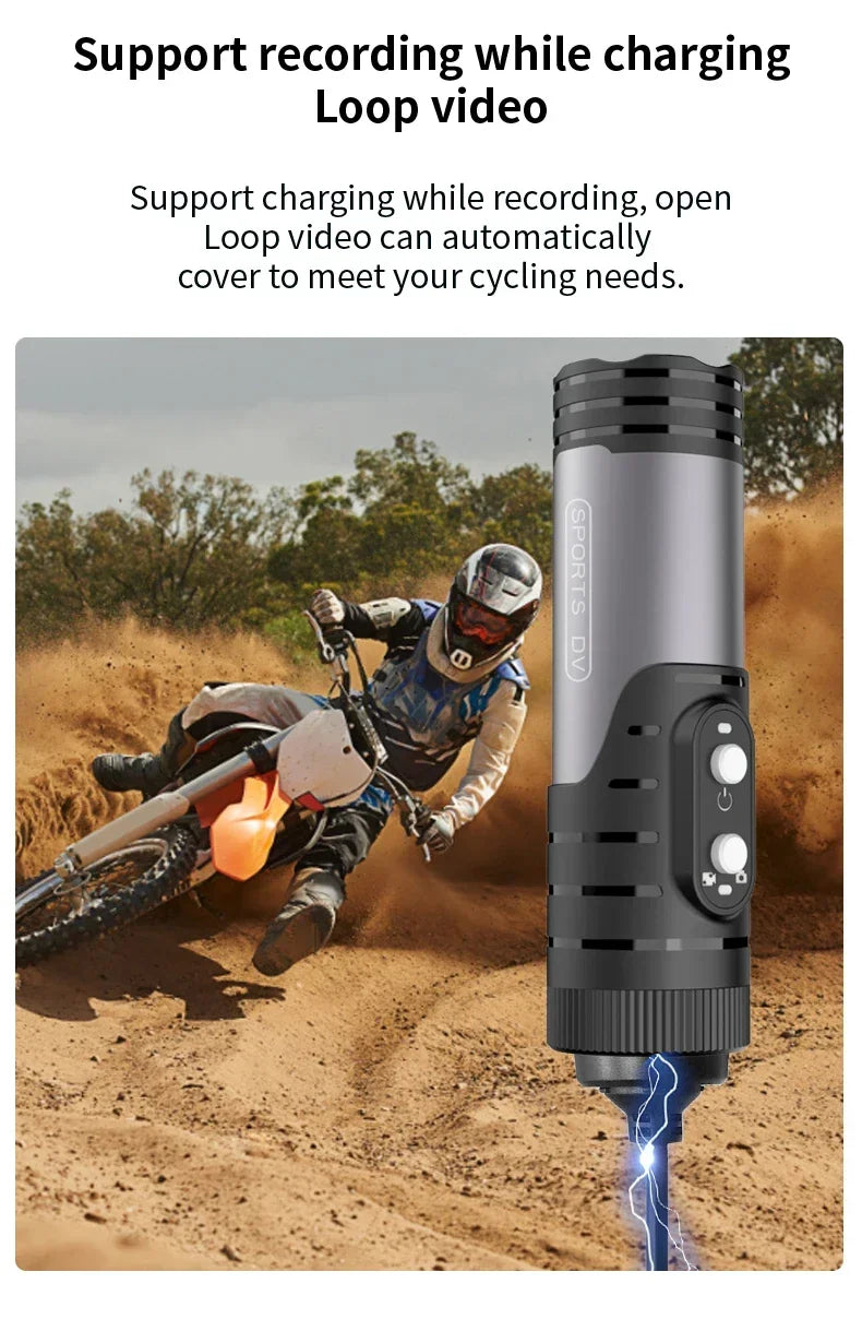 DIXSG 4K / 1080P WiFi Sports Action Camera IP66 Waterproof EIS Anti-Shake H.265 120° Wide-Angle No Screen Record While Charging Motion Detection Bicycle Motorcycle Helmet Cam Camcorder