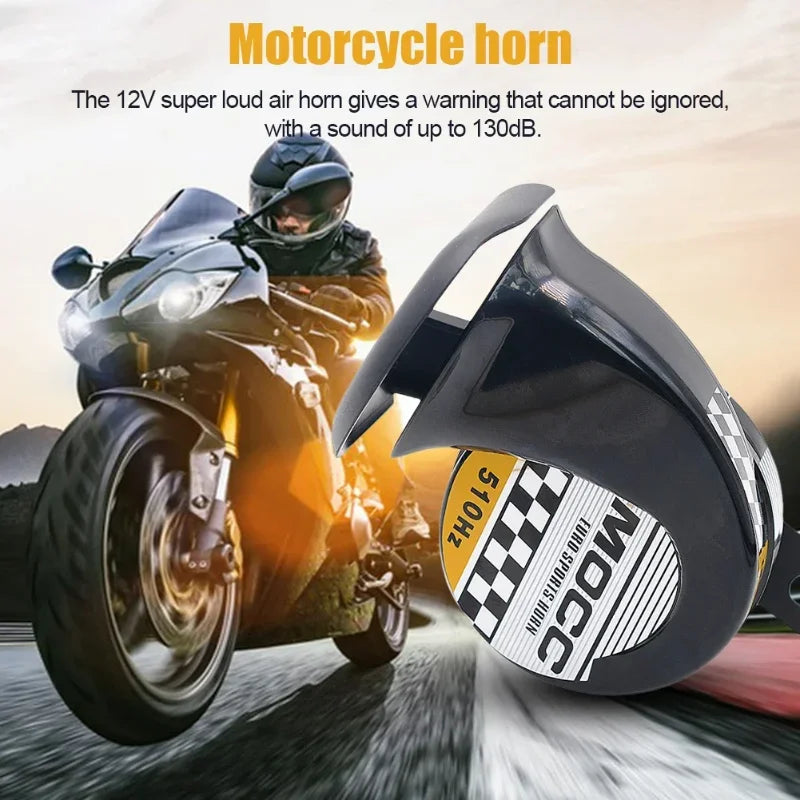 Motorcycle Horn – 12V 130dB Super Loud Snail Horn