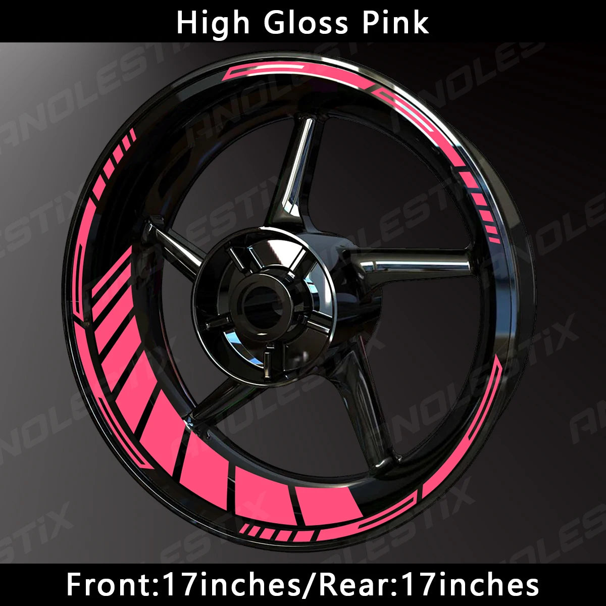 AnoleStix Reflective Motorcycle Wheel Rim Stripe Decal Sticker 17 Inch – Hollow Design – 4-Side Full Set – Yamaha / Honda / Kawasaki / Suzuki / BMW / KTM / Husqvarna / Triumph – 14 Colors – $20