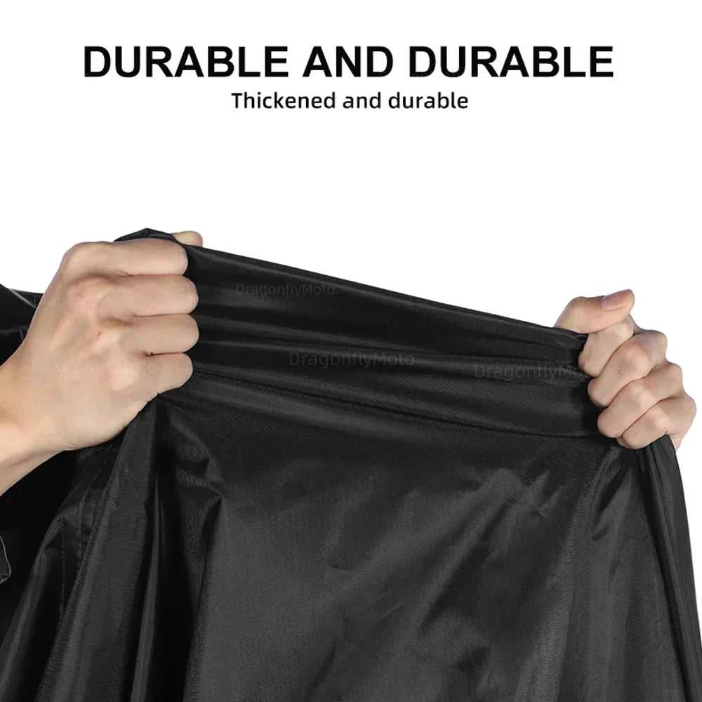 For Yamaha XMAX X-MAX 125 250 300 400 190T Waterproof Motorcycle Covers Motors Dust Rain Snow UV Protector Cover Indoor Outdoor – Polyester Taffeta PU Silver Coating Black Elasticized Hem L-4XL