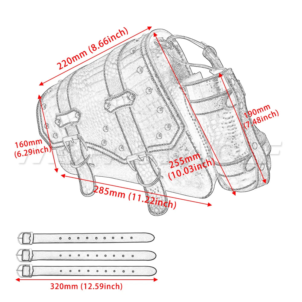 mofastwolf Sportster Iron 883 XL883 1200 Saddlebag Waterproof Storage Bag Motorcycle Swingarm Bag Side Tool Bag PU Leather Hard-Shell Detachable Water Bottle Bag – A-Side / B-Side (1PC)