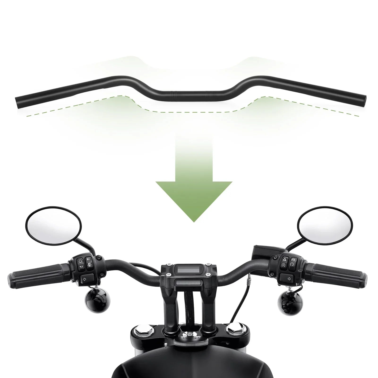Motorcycle 22mm 25mm Drag Bar Handlebar Handle Dimpled For Harley Sportster XL883 XL1200 X48 Dany Softail Fat Bob Boy FLST FXST