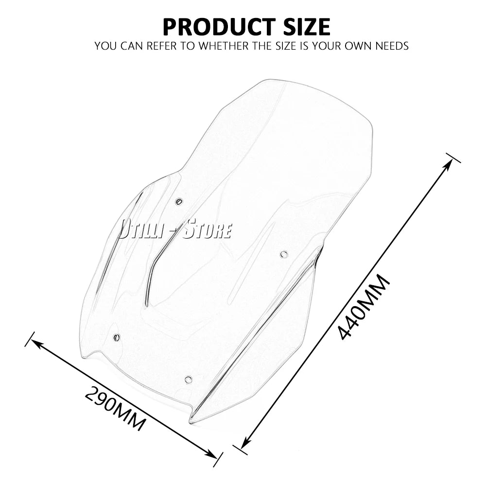 New Motorcycle Accessories Windshield Acrylic Front Windshield Shroud for Honda ADV350 ADV 350 2022 2023 2024 – Otilli High-Quality Acrylic Black Transparent Smoky Gray