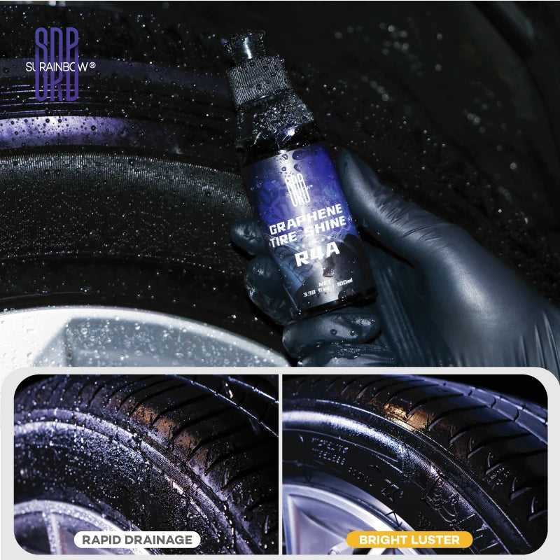 Graphene Acrylic Tire Shine Spray Coating – No Sling Long-Lasting Deep Black UV Protection Dirt Repellent – 100ml / 473ml – $10–42