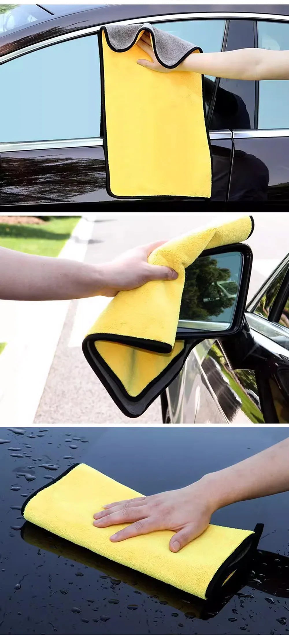 Thickened Yellow Microfiber Car Wash