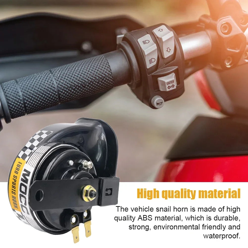 Motorcycle Horn – 12V 130dB Super Loud 510Hz Waterproof Snail Horn